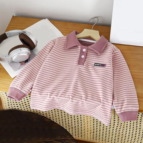 Boys Girls Striped Polo Shirts Long Sleeve School Uniform Golf Shirts Kids Polo T-Shirts Fall Tops 2-14 Years3