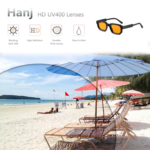 Image of Hanj Rectangle Retro Sunglasses for Women Men Vintage Square Sun Glasses Fashion Classic 90s Shades