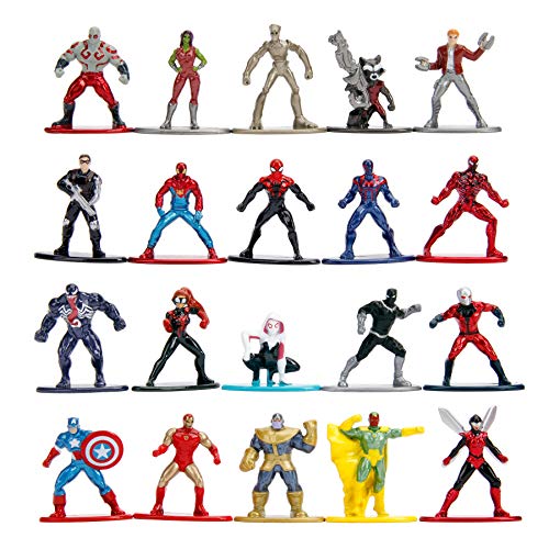 Jada Toys 253225006 Marvel 20-Pack Nano Collectable Figures, Wave 2, 20 Pieces/Set, Die-cast, 4 cm