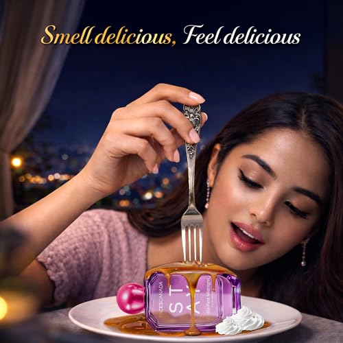 Image of FACES CANADA STAY Vanilla Past Midnight Eau de Parfum for Women, 50ml | Long-Lasting Sweet Gourmand Perfume with Caramel, Vanilla, Tonka & Sandalwood | Gifts for Women | Premium Fragrance
