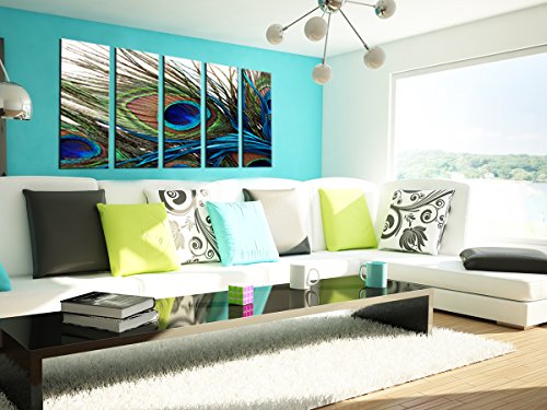 Canvaszon UNKNOWN Wall Art For Living Room Bedroom Decoration Peacock Painting Canvas Print Framed Art Animal Feather Plume Modern Art thumb #3