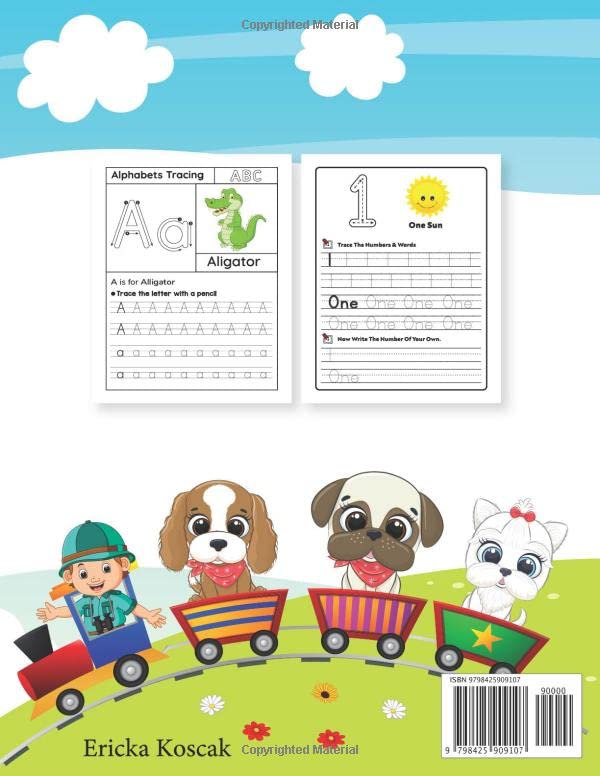 My First ABC & 123 Workbook: Practice for Children with Number and Letter Tracing!: Bonus Line Tracing and Coloring Pages Included! - Image 2