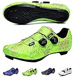 Sistema di chiusura rapida: le scarpe da ciclismo da uomo utilizzano un sistema di chiusura a doppio bottone, la fibbia rotante può regolare rapidamente la tensione e i lacci flessibili consentono un controllo rapido e preciso della tensione. Può essere chiuso in pochi secondi e la scarpa può essere rimossa in un secondo.