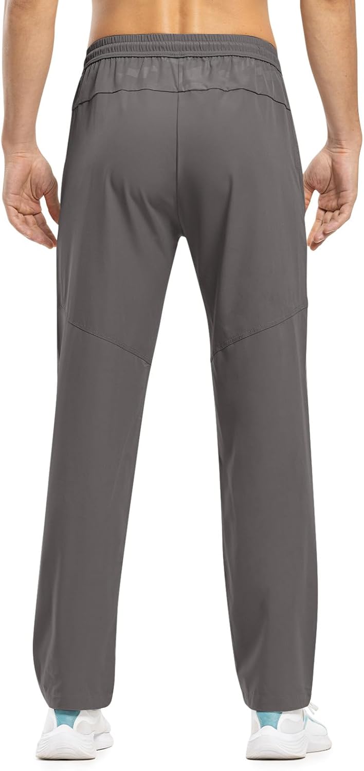 TBMPOY Men's Lightweight Hiking Travel Pants Athletic Outdoor Sports Elastic Waist Water Resistant Sweatpants 2 Pockets - Image 3