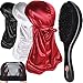 3pcs Silky Durags & 360 Wave Brush Kits for Men Best Gift, Bonus 1 Wave Cap, A