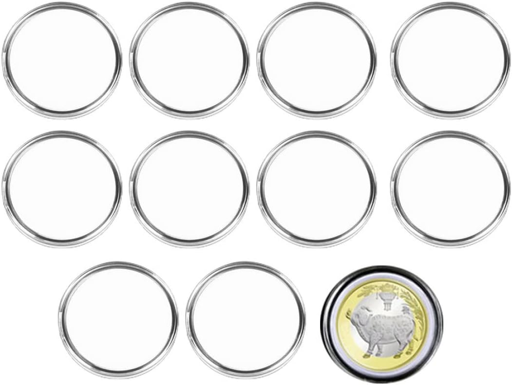 Domccy Coin Capsules with Foam Gasket 29mm to 39mm Round Coin Case Holder Collection Container, Coin Storage Container,Coin Collection Box, 10pcs : Office Products