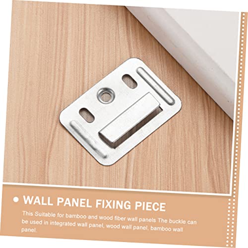 Image of CANIGHT 100pcs Wall Buckle Parts Flush Mount Brackets Picture Hanger Wpc Wall Panel Buckle French Cleat Hanger Z Clips Connector Dresser Mirror Brackets Flange Fixing Screw Stainless Steel