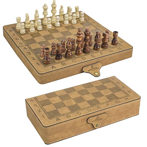 Metal Surface Dominoes Set Double 6& 15Inch Leather Chess Board Chess Set #TOP6