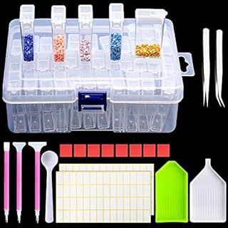 Diamond Painting Boxes Kit 42 Grids DIY Diamond Painting Storage Box Diamond Painting Tools and Accessories Kits for Nail Art and Diamond Embroidery Adults or Kids