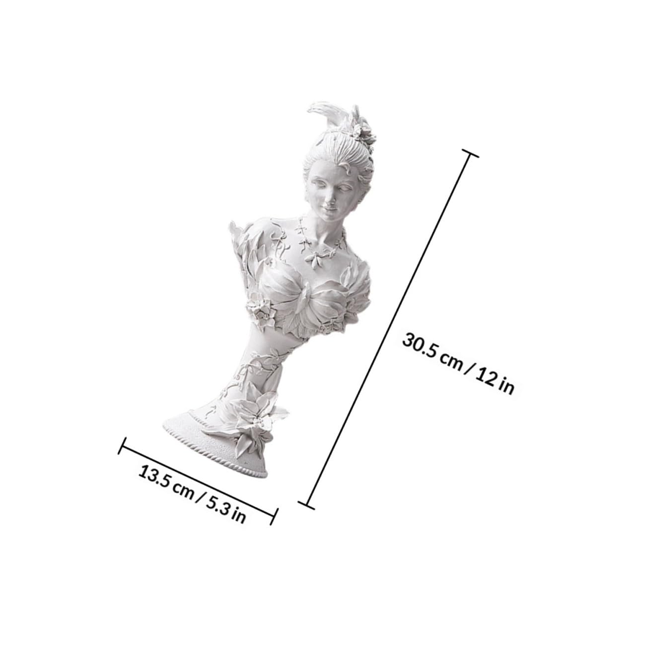 Weibliche Statue aus Weißem Kunstharz Dekorative Gartengöttin Skulptur Robust und Bruchsicher Heimdekoration und Einweihungsgeschenk