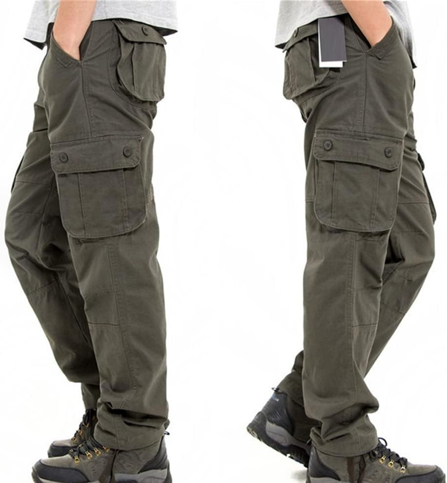 Mens Tactical Cargo Pants, Loose Casual Trousers, Army Military Pants for Men