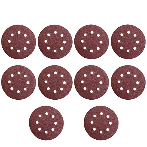 10pcs-Sandpapers Set-5Inch 8 fori abrasivi grana