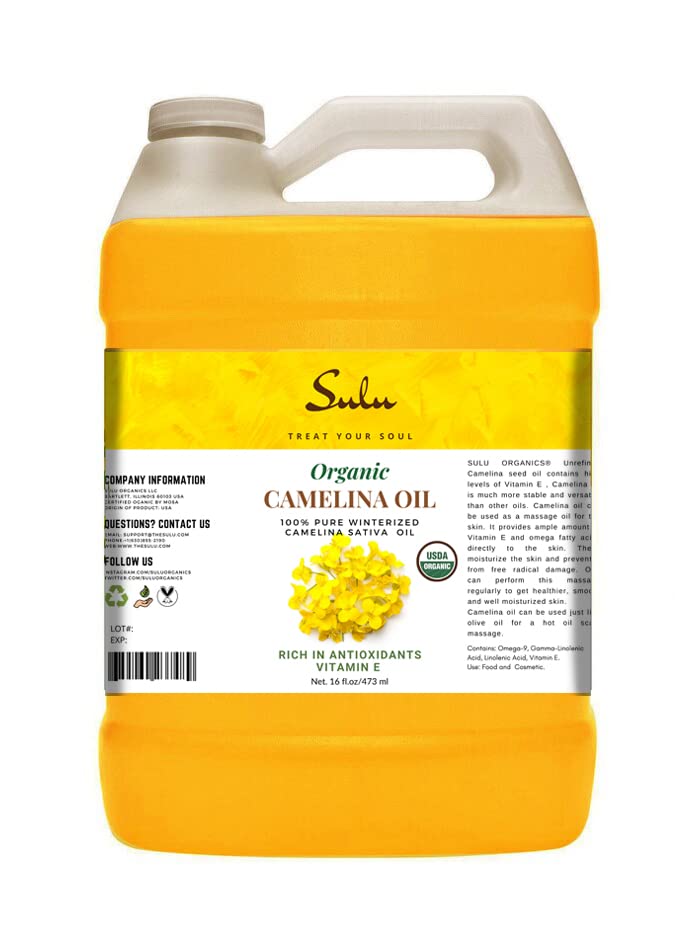 SULU ORGANICS 100% Pure Cold Pressed Extra Virgin Unrefined Camelina Seed Oil (8 oz) - Image 3