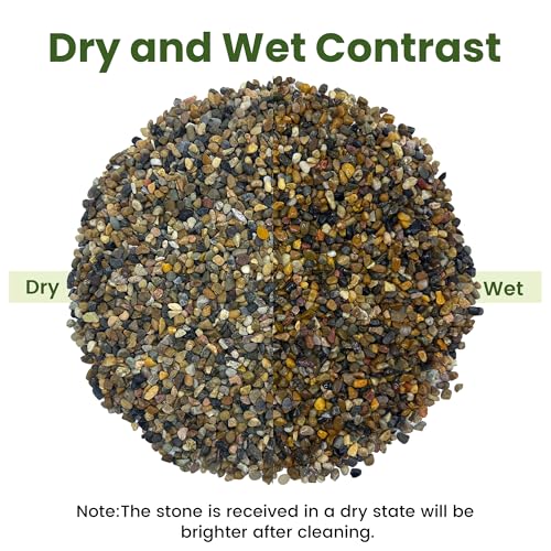 SIDONG 5LB Natural Aquarium Gravel, Small River Rocks for Fish Tank, Garden & Vase Decor - 1/16 Inch Pea Gravel, 2-4mm Polished Stones for Landscaping, Potted Plants, Terrarium