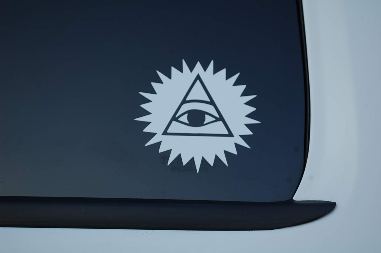 Five Star Graphics Eye of Providence Illuminati God Sticker Vinyl Decal Choose Color & Size!! All Seeing Indoor Outdoor Waterproof (V582) (3", White)