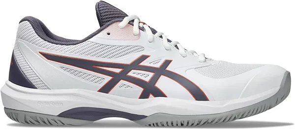ASICS Men's Game FlyteFoam Tennis Shoes, 6, White/Greyish Purple