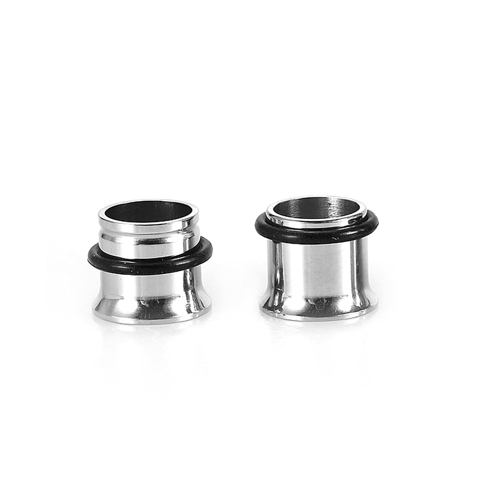 ERKUOO 2 STKS Roestvrij Staal Meters Diamond-Set Dubbel Uitlopende Tunnels voor Oren Piercing Schroef Brancards 0g-1 3/16 (8mm-30mm), 1/2''=12mm, Metaal, Zandsteen