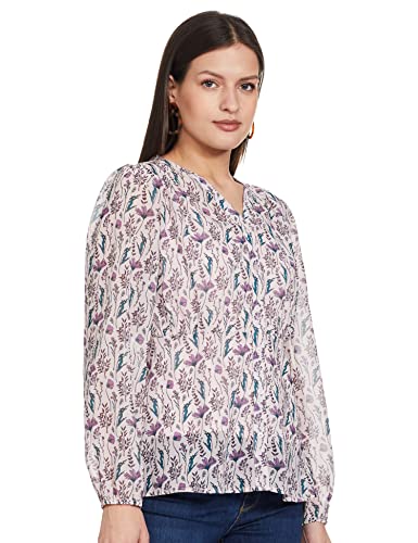 Image of Amazon Brand - Eden & Ivy Women's Georgette V-Neck Long Sleeve Regular Fit Shirt Top (Available in Plus Sizes)