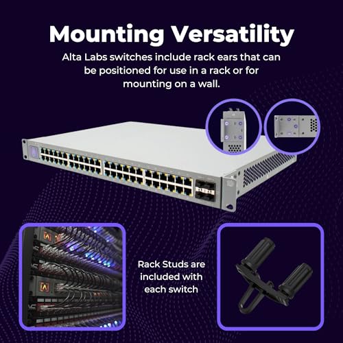 Image of Alta Labs S48‑APOE | 48-Port Full PoE+ Managed Switch | 740W Power Budget | 32x 1GbE PoE+ Ports | 16x 2.5GbE PoE+ Ports | 4x 10Gb SFP+ Uplinks | Cloud & Bluetooth Management| Rackmount | Fan Cooled