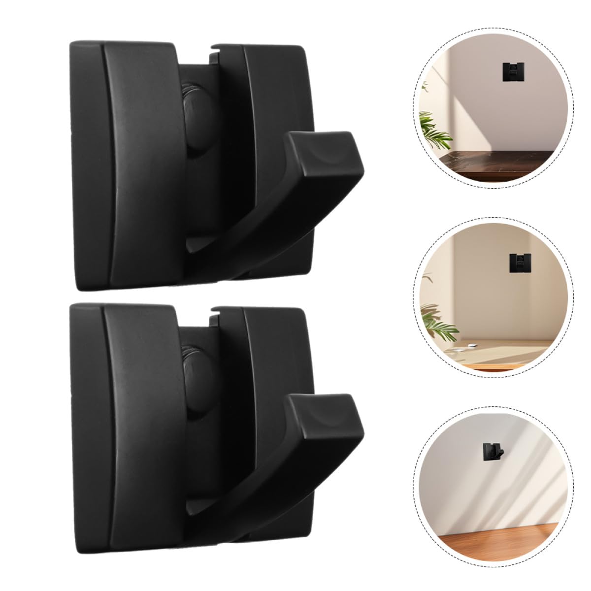 Ganchos de Pared Plegables 4 Piezas de Aluminio Espacial Negro, Colgador Adhesivo Multifuncional para Baño y Dormitorio, Ahorro de Espacio para Toallas y Ropa