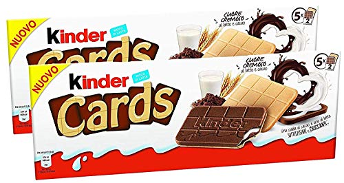 Kinder Cards Wafers with Milk and Cocoa Filling - 10 Cards/Pack 128g (Pack of 2)