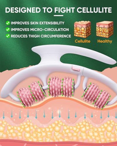ONUEMP Cellulite Massager Roller, Cellulite Remover Muscle Roller, Fascia Massage Tool for Thigh, Leg, Waist - Anti-Celulitis, Lymphatic Drainage, Body Sculpting, Deep Tissue Pain Relief