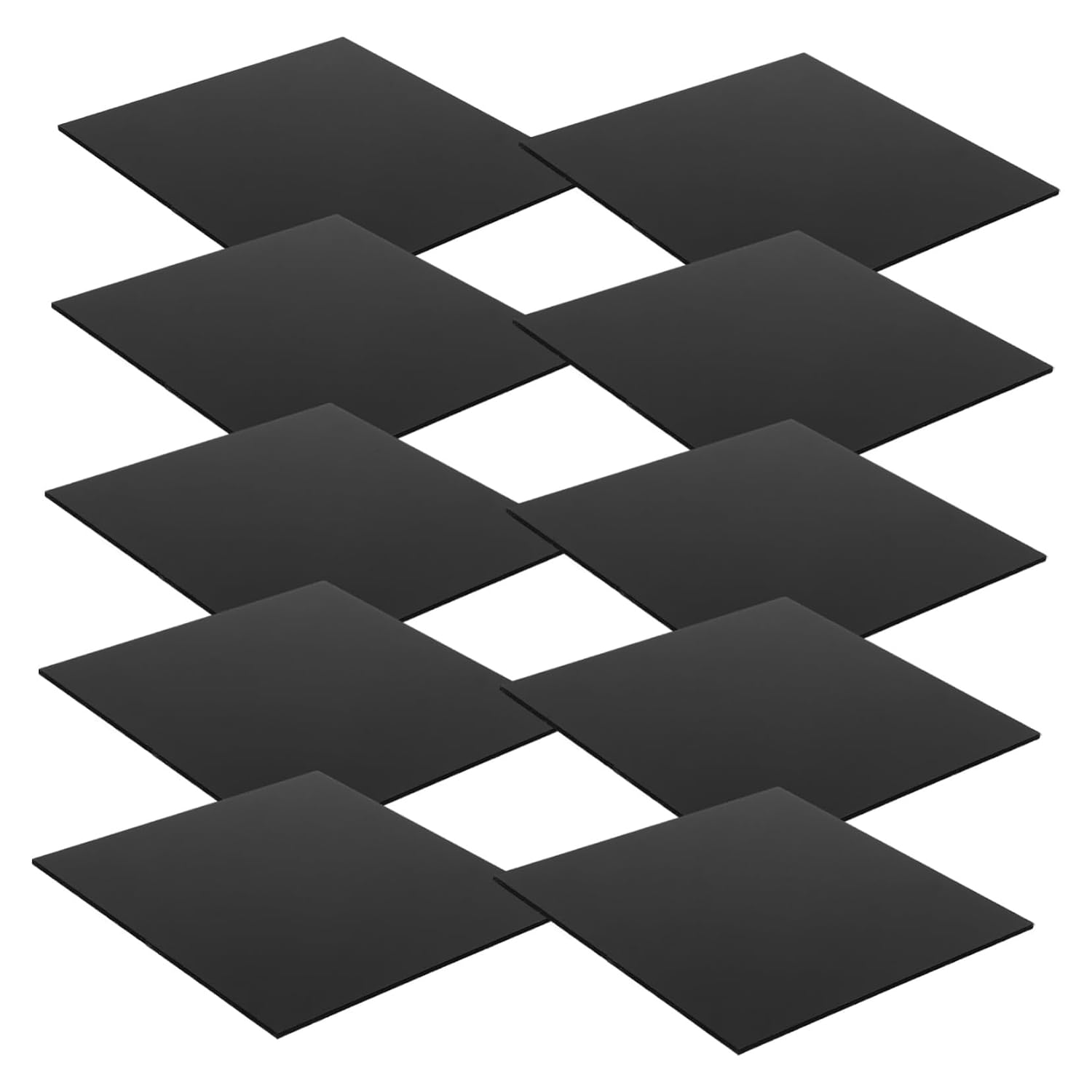 Ciieeo 10pcs Black Acrylic Sheet for Crafts and Painting Thick Blank Panel for Home Decor Photography and Creative Projects