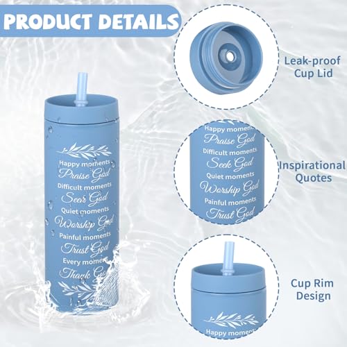 Image of 6 PCS Christian Gift for Women Includes 16 Oz Tumbler Be Still and Know Makeup Bag Bible Religious Notebook and Pens, Christmas Pastor Appreciation Gifts for Sunday School Church Welcome