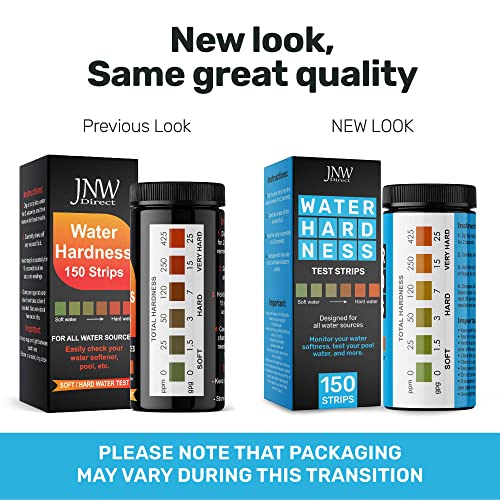 Jnw Direct Water Hardness Test Strips - Quick And Accurate Water Softener Test Strips - Hard Water Test Strips With Ebook - Ultimate Test Kit For Water Hardness - 150 Test Strips #TOP1