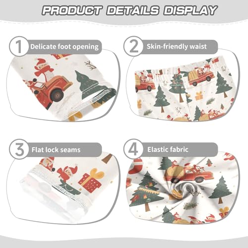 KLL Cute Christmas Tree Red Truck Toddler Girls' Active Leggings Comfortable High Waisted Pants Exercise3