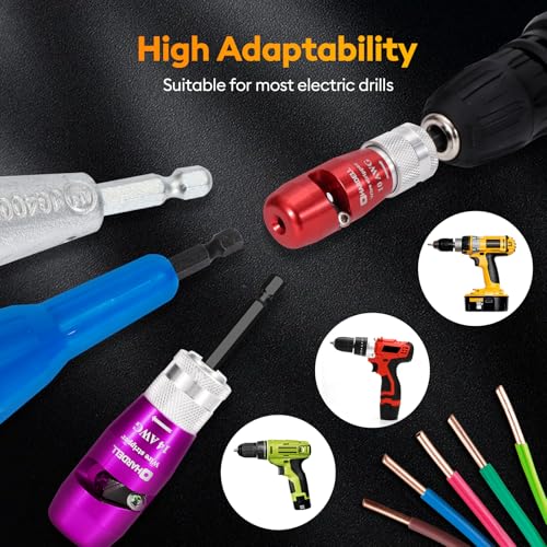 Image of HARDELL Wire Stripper for Drill, 6-14 AWG Wire Stripper Tool, 1 /4 Hex Shank Wire Twister Tool for Drill, Wire Stripping Twisting Connector for Electrician, with 25pcs Wire Nuts & Replacement Blades