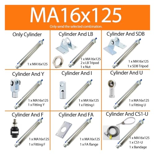 Cilindro neumático de doble efecto de acero inoxidable resistente mini 3