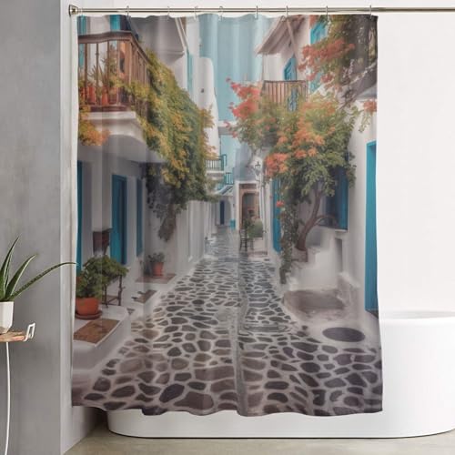 Rideau de douche anti éclaboussures pour sol sec rideau épais imperméable de 182 x 152 cm - 2