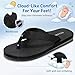 STQ KIDS Boys Girls Flip Flops with Arch Support Summer Sandals All Black Size 2 Little Kid