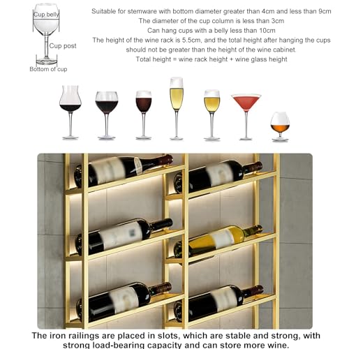 Supports à vin muraux en métal pour suspendre différents gobelets