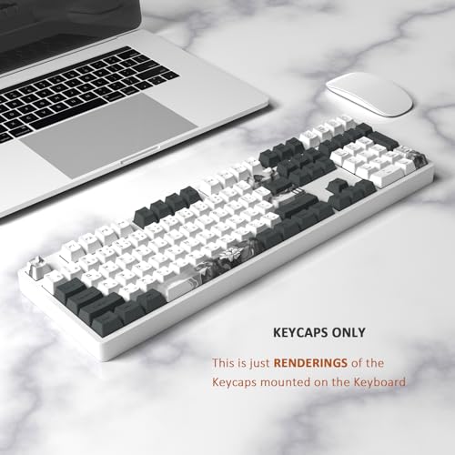 MOLGRIA Ink Lotus Custom Keycaps, 140 Set PBT OEM Profile Dye Sublimation Keycaps ANSI/ISO Layout with Japanese Font for Gateron Kailh Cherry MX 104/87/74/61 60 Keyboard - Image 5