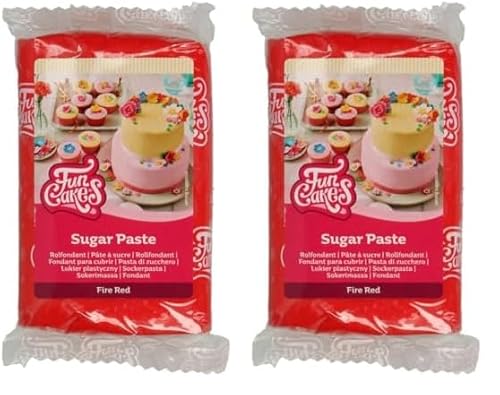 FunCakes Pasta De Azúcar Rojo Fuego 250 G (Paquete de 2)