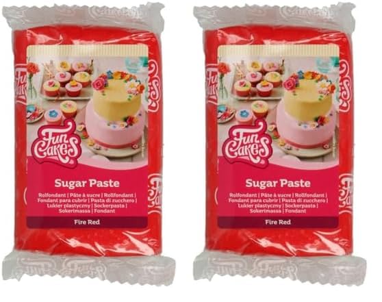 FunCakes Pasta De Azúcar Rojo Fuego 250 G (Paquete de 2)