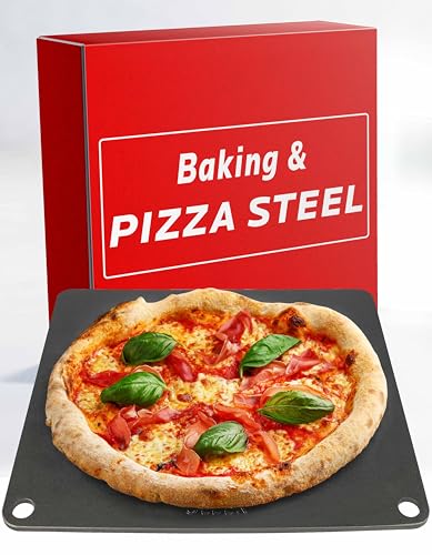 OLEEK Pizza steel Sheets for oven - Metal baking steels sheets for oven - Pizza steel 16x13.4 inches - Steel pizza stone for oven - Baking's steels pro pizza - Baking's stone for oven