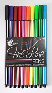 Chiltern Wove - Fine Line Pens 0.5mm Nib 10 Mixed Colours