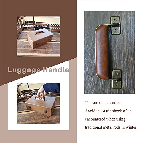 Image of Luggage Handle Vintage Style Replacement Strap Handle Suitcase Pull Handle for Trunk Handbag Briefcase 2pcs (Black Silver)
