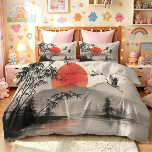 Housse de couette 200x200 microfibre imprimé 3D avec 2 taies - 3