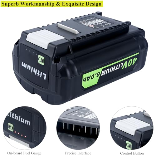 Lasica Replacement for Ryobi 40V 6.0Ah Battery, Compatible with Ryobi 40-Volt Collection Cordless Power Tools RY405010 RY40890VNM OP4040 OP4050A OP40601 OP40201 OP4026 OP4030 OP4060 Lithium Battery by Lasica - Image 6