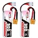 GAONENG GNB 2S 300mAh LiPo Batteries 7.6v HV XT30 80C 2Packs for 3" 90-130mm FPV Drone