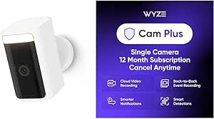WYZE Battery Cam Cam Plus Yearly, Covers 1 Camera, Auto-Renews at $19.99/Year, Activation Required asin的图片