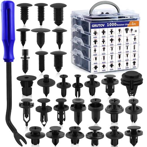 Image of Car Bumper Clips Shield Retainer Clips Plastic Rivets 1001PCS Automotive Push Pins Assortment Xmas Tree Fasteners Kit Most Common Sizes Auto Body Push Pin with Removers for Ford Honda Chrysler GM