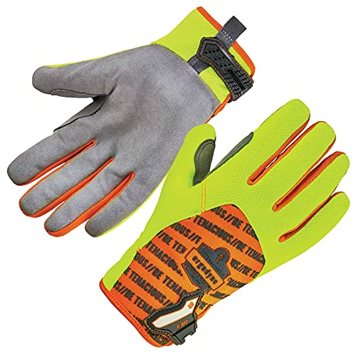 Proflex 812 Work Gloves, High Visibility, Synthetic Leather Palm, X-Large, Lime #TOP12