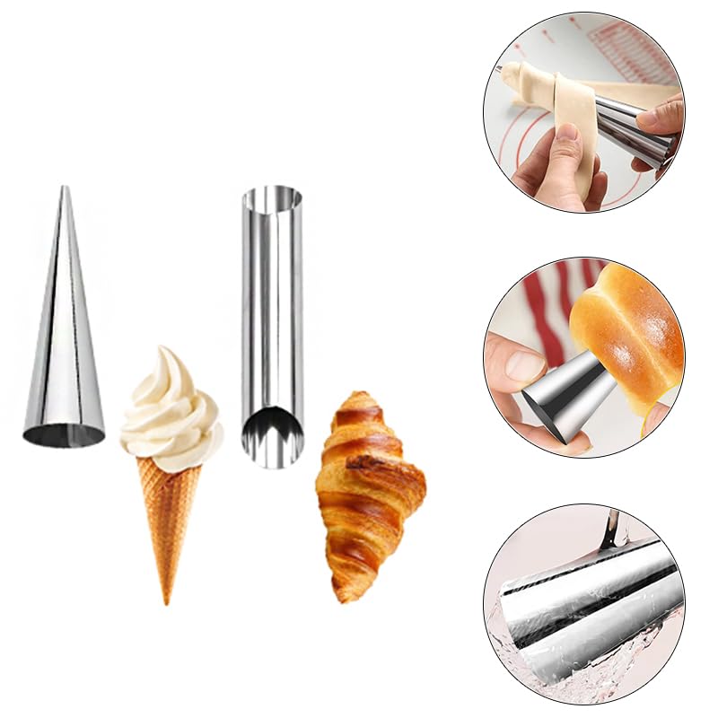 Moldes Cannoli Acero Inoxidable 15 Unidades - Para Croissants, Cuernos De Crema, Antiadherentes