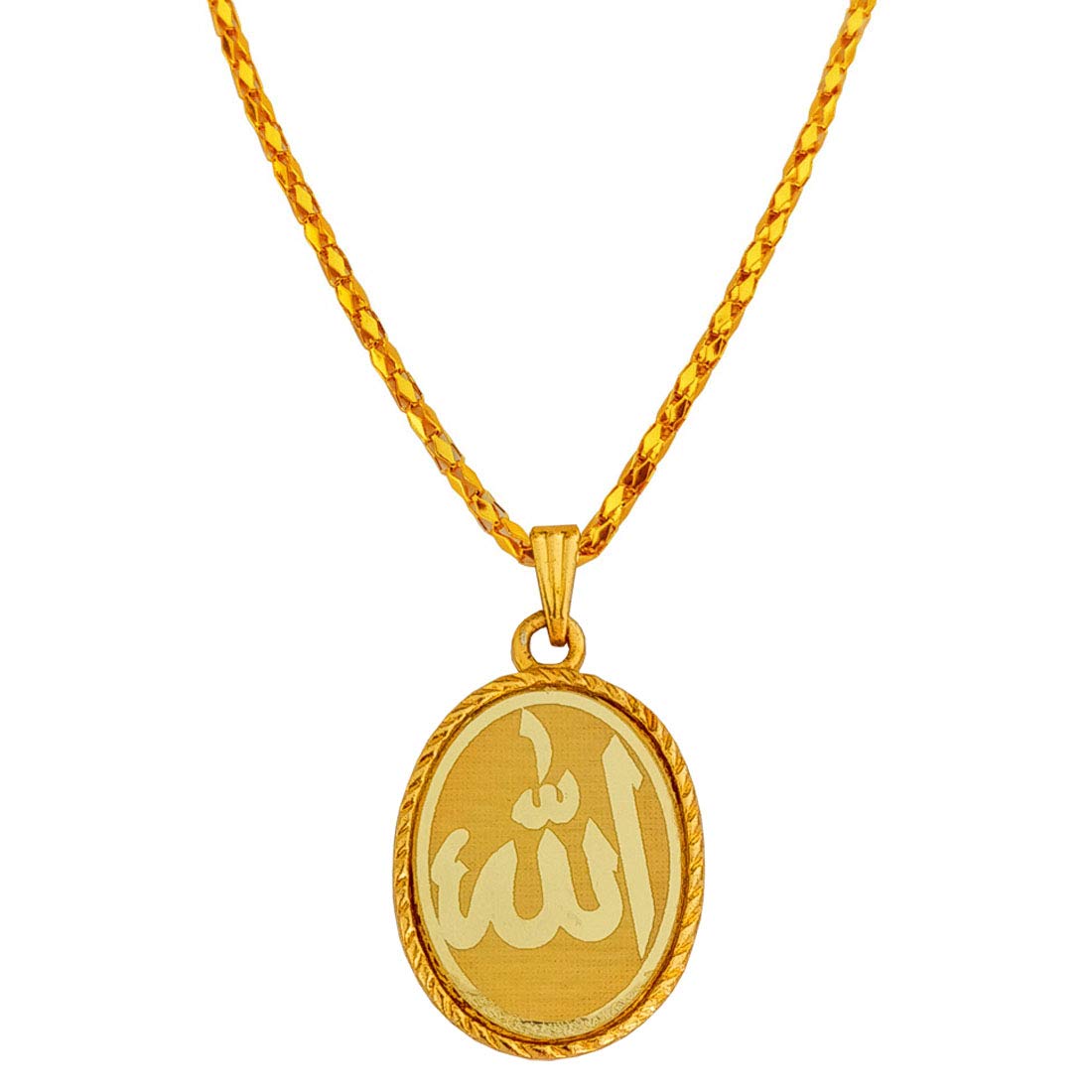 Sullery Religious Ramjan Eid Gift Cubic Zirconium Islamic Allah Symbol Locket with Chain Gold Brass Necklace Chain for Men and Women (B08R1VRS33) Amazon Price History, Amazon Price Tracker