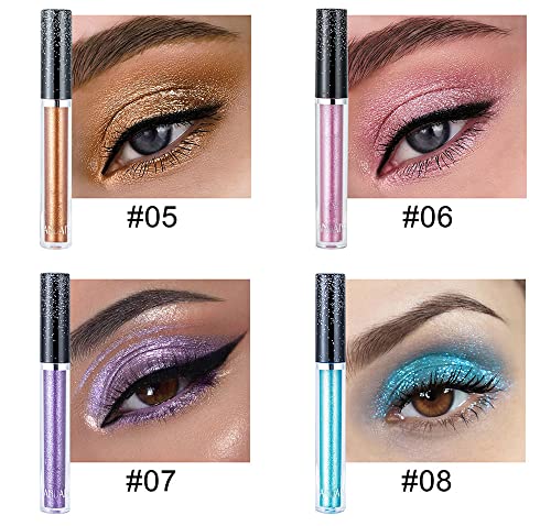12 Color Liquid Eyeshadow Set Metallic Glitter Eyeshadow Shimmer Smokey Waterproof Quick Drying Liquid Eyeshadow Makeup Set Gift For Women - Image 5